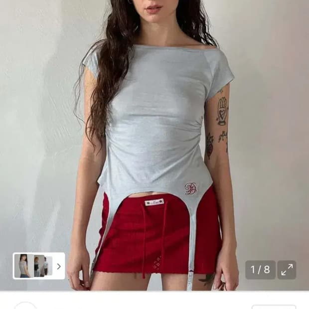 스컬프터 garter belt tee baby blue s