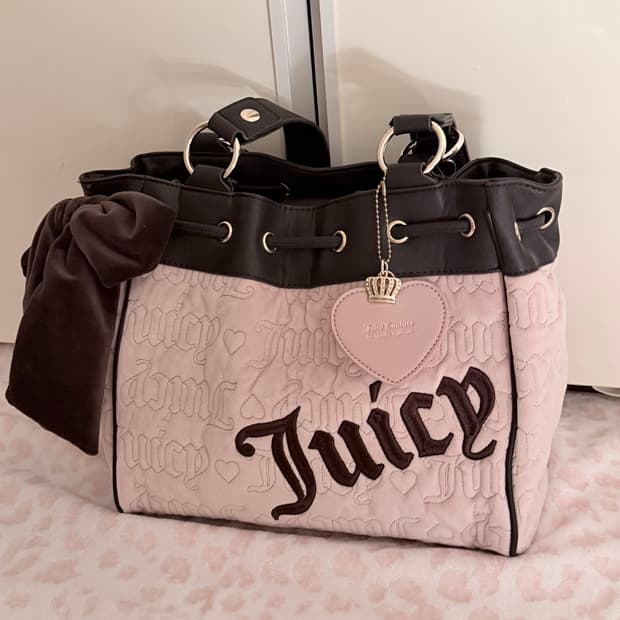 쥬시꾸뛰르 벨벳 데이드리머 숄더백 빈티지 갸루 핀터깔