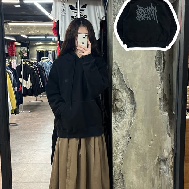 브라운브레스 기모 후드티 블랙 M #csz2395 
