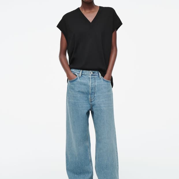 코스 볼륨 와이드 레그 진 데님 31