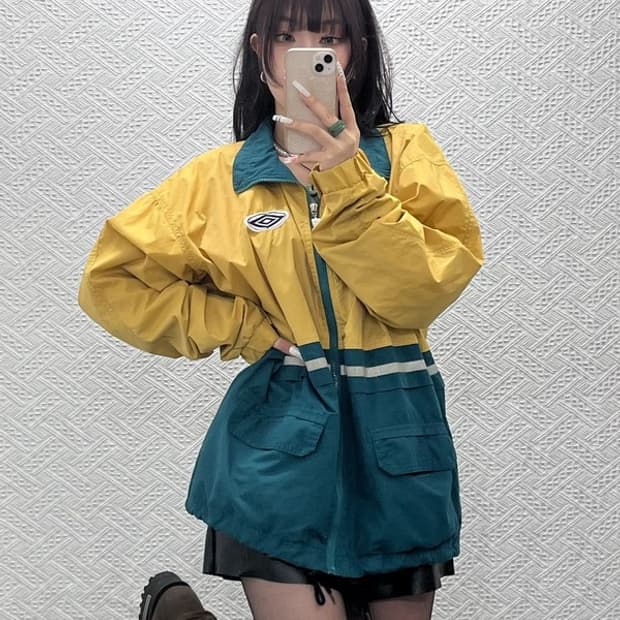 엄브로 올드스쿨 레트로 빈티지 바람막이 자켓 M C10972