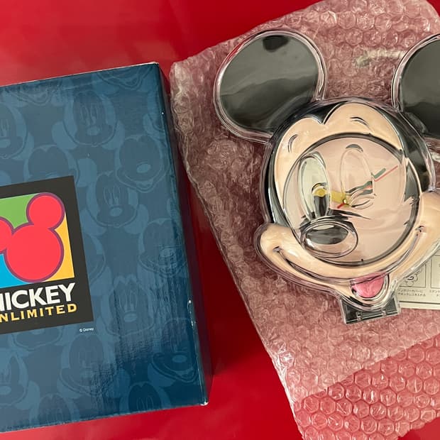 미사용/새제품) 레트로 빈티지 디즈니 미키마우스 욕실 주방 벽걸이 시계