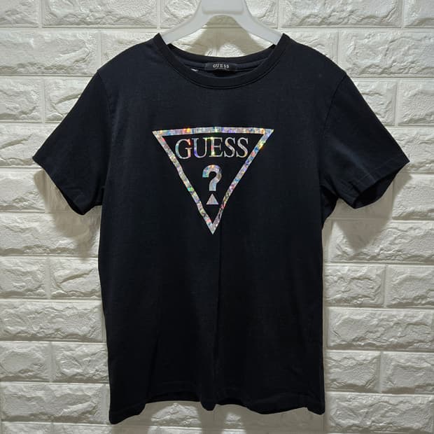 게스 홀로그램 빅로고 반팔티 S