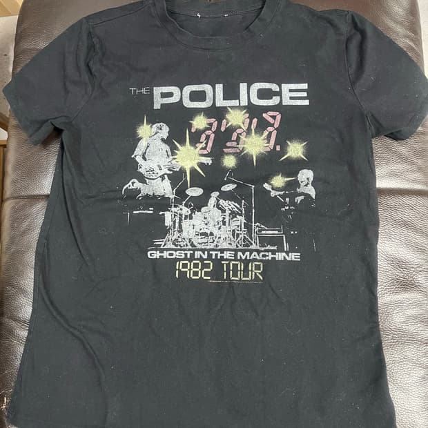Usa The Police 폴리스 1982 투어 티셔츠 블랙