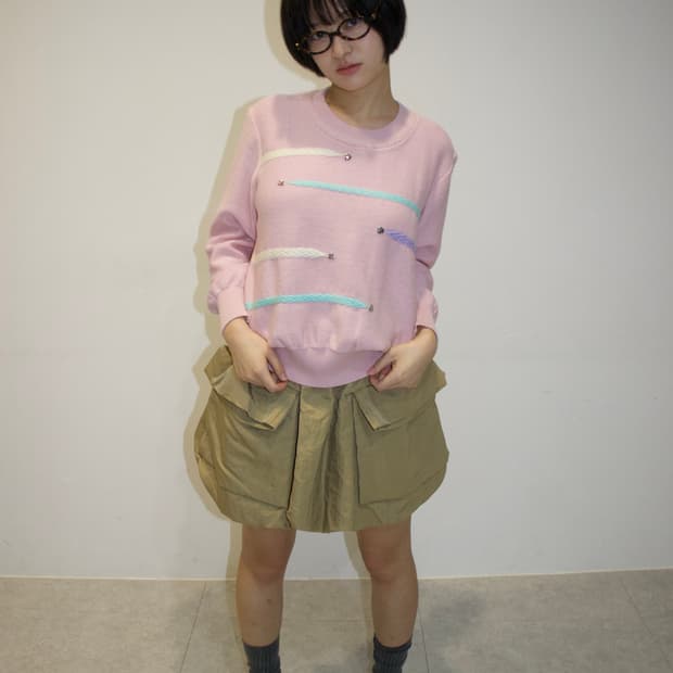 Courreges heart cable knit