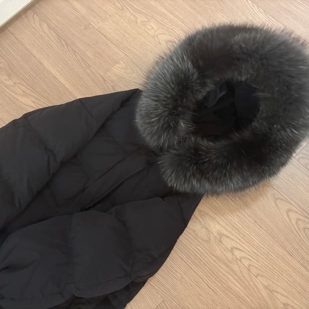 지컷 사가퍼 봉긋소매 구스다운 롱패딩 55