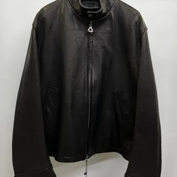 [50] 솔리드옴므 밴드넥 워싱 램스킨 레더 가죽 자켓