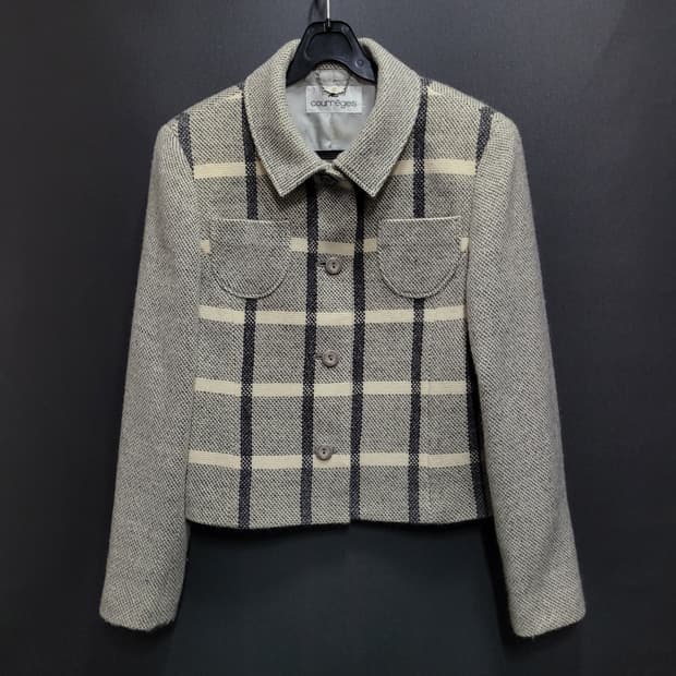 courreges 꾸레쥬 트위드 크롭 자켓