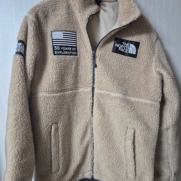 노스페이스 베이지컬러 쉐르파 플리스 집업S 여성