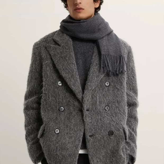 자라 리미티드에디션 모헤어 하프더블코트 100