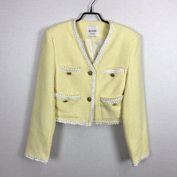 WE ARE 위아 트위드 크롭 숏 자켓