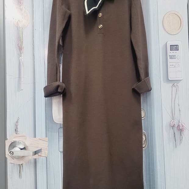 미샤 브라운 니트  원피스