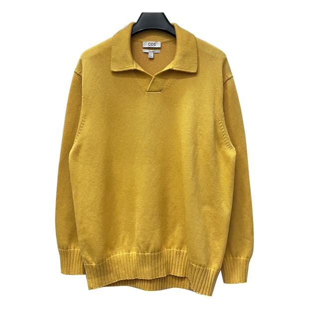 COS 코스 릴렉스핏 오픈 카라 헤비 니트 해외 L