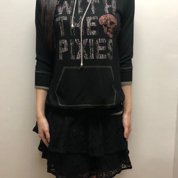 빈티지 블랙 펑크 후디