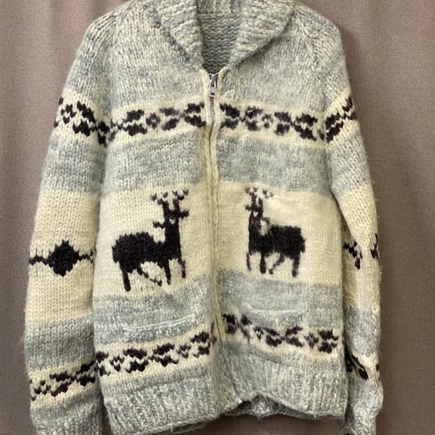 빈티지 코위찬 니트 집업