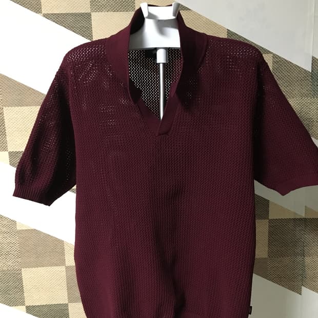 스투시 케이블 메쉬 폴로 니트