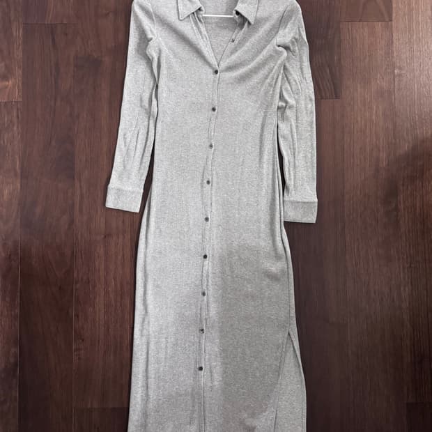 띠어리 골지 맥시 롱 원피스 가디건