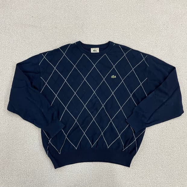 105 라코스테 아가일 라운드 니트 0129M1