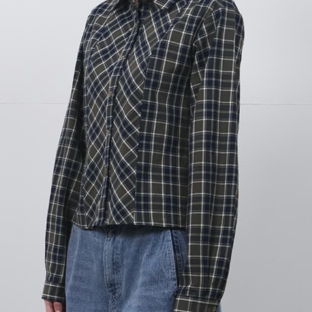 오헤시오 클래식 라인 셔츠 그린 체크