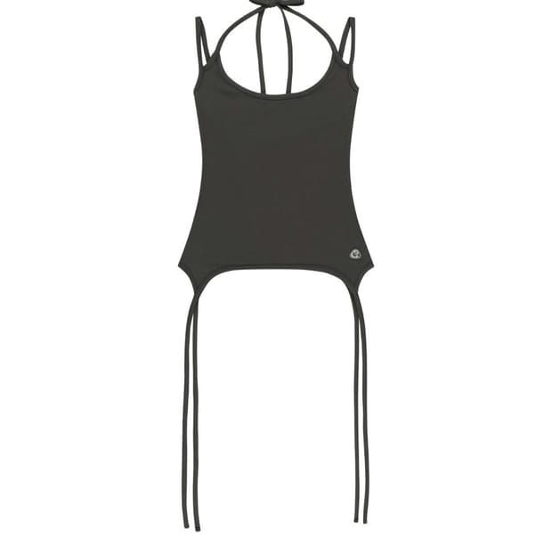 코이세이오 홀터넥 슬리브리스 브라운