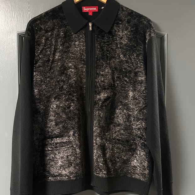 슈프림 포우 퍼 집업 가디건 블랙 - 22FW