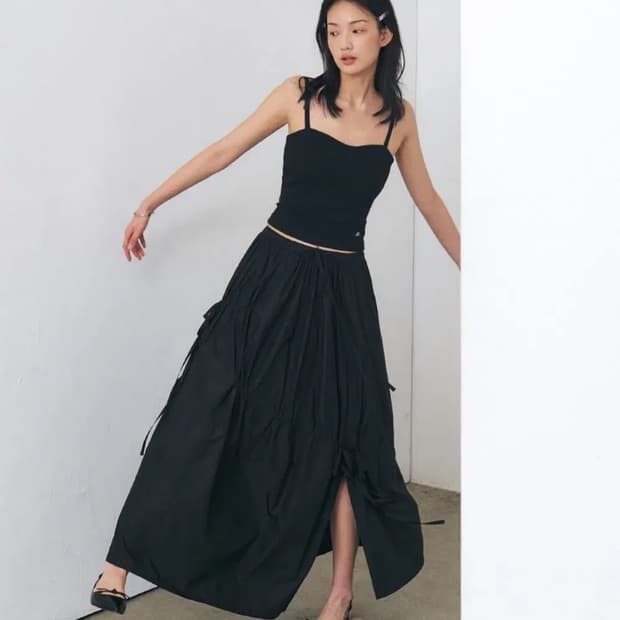 시티브리즈 나일론 롱 스커트