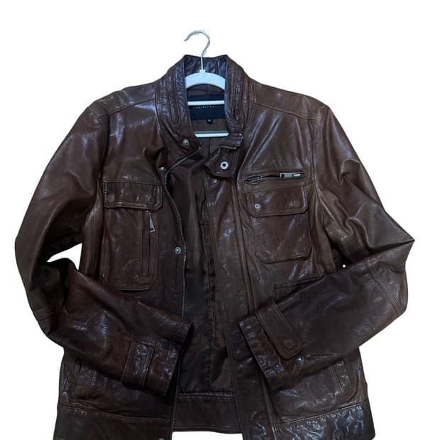 브라운 가죽 자켓 m사이즈 