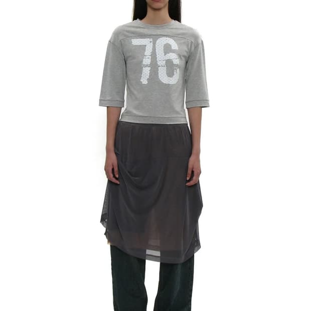 파르티멘토우먼 메쉬 드레이프 스커트 차콜