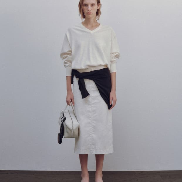 낫띵리튼 피플리 브이넥 니트 아이보리 m