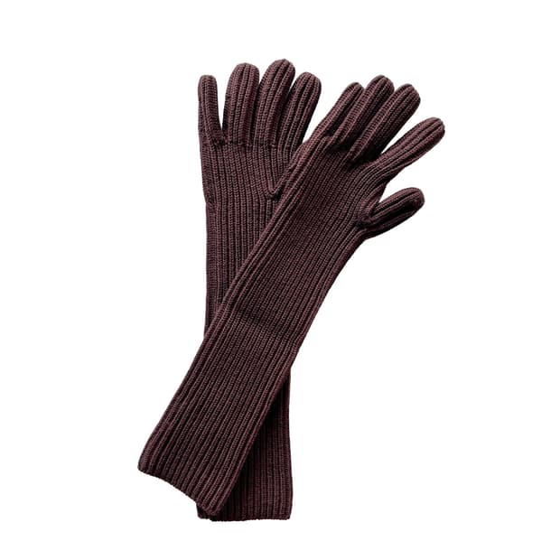 PRADA brown long gloves