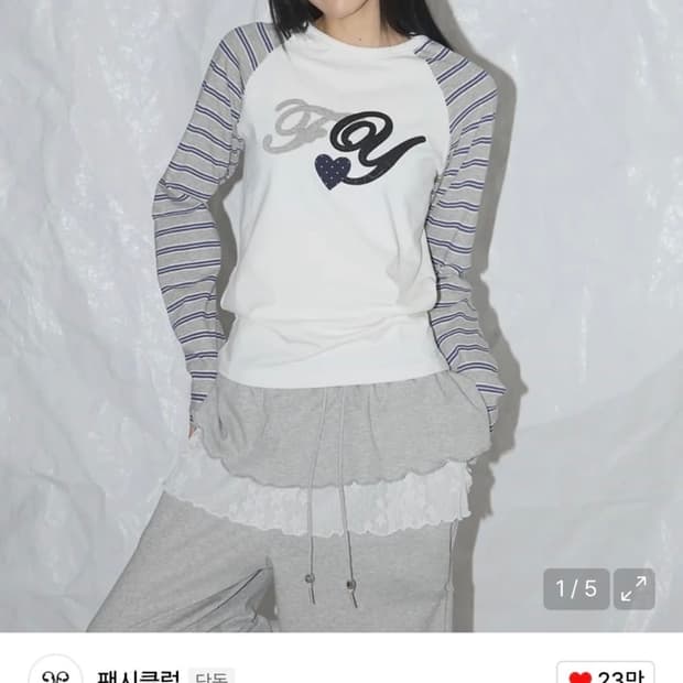 팬시클럽 FANCYCLUB 패치 스트라이프 레글러 WHITE