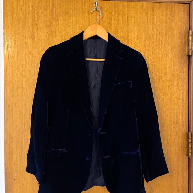 폴로 네이비 벨벳 여성용 블레이저 셋업