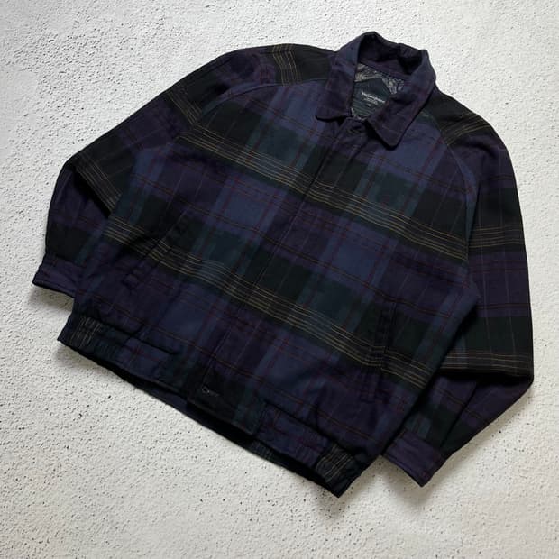 90s Yves Saint Laurent Plaid Harrington