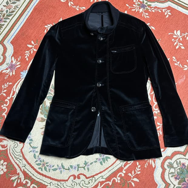 아르마니 벨벳 스텐드 카라 자켓