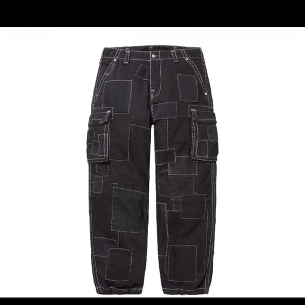 슈프림x트루릴리전 패치워크 카고팬츠 블랙 25fw