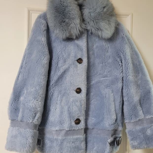 사가퍼스 양모자켓 하늘색상