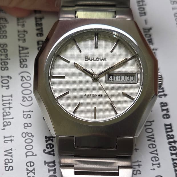 빈티지 부로바 옥타 오리지널 와플판 데이데이트 오토매틱 뻐뻐시 브슬 ve