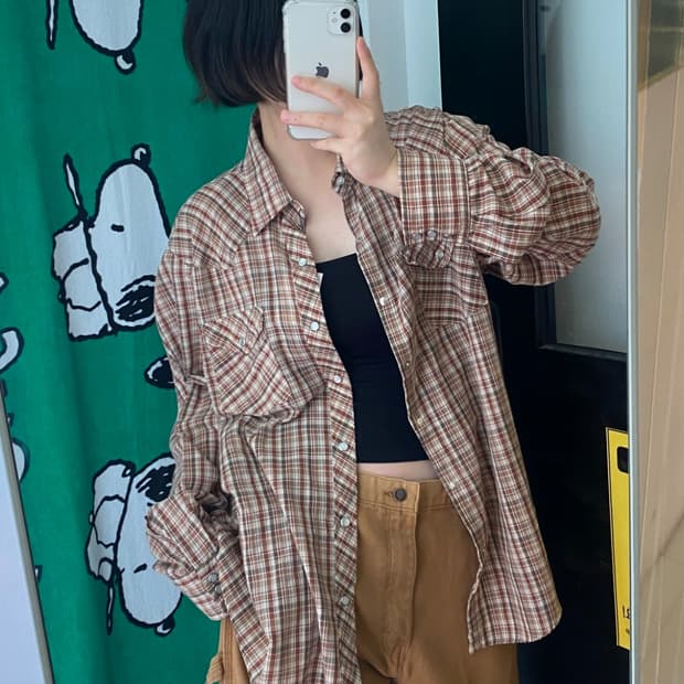 포켓 체크 셔츠 (Man XL) AB0272