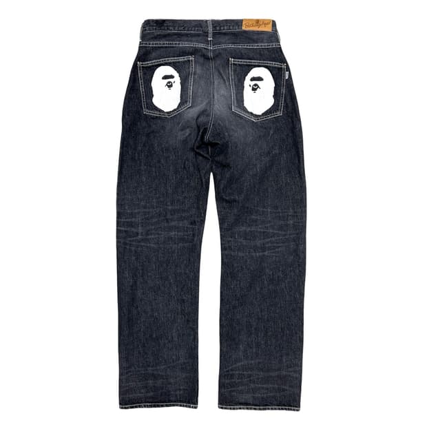 베이프 사루 흑청 데님팬츠(2XL)