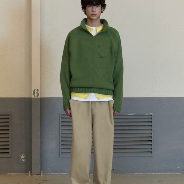 STU 카라 니트 그린