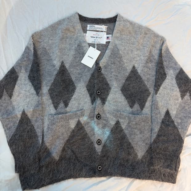 다이리쿠 아가일 모헤어 니트 가디건