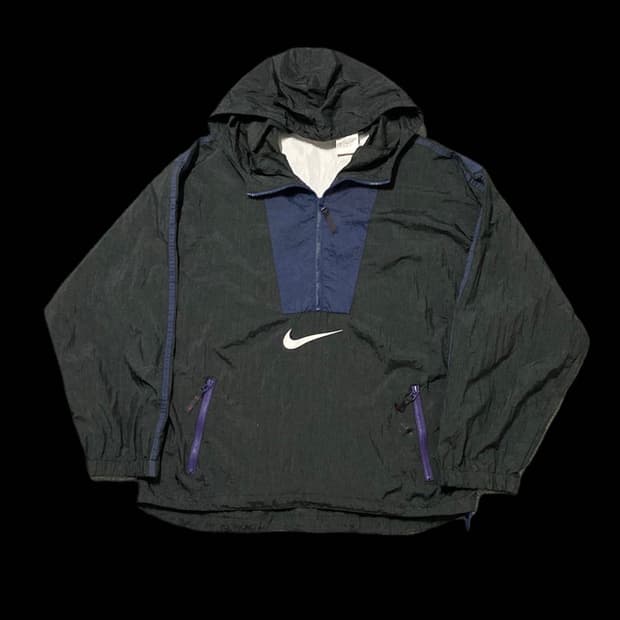 나이키 90's 올드스쿨 미드 스우시 나일론 아노락 바