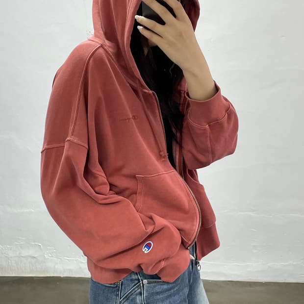 챔피온  후드집업 코랄 핑크