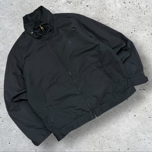 [L] 폴로 랄프로렌 폴리쉘 기모 안감 블랙 바람막이 자켓 C264