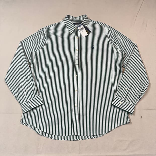 XL) 폴로 랄프로렌 그린 스트라이프 셔츠 신형 미사용품