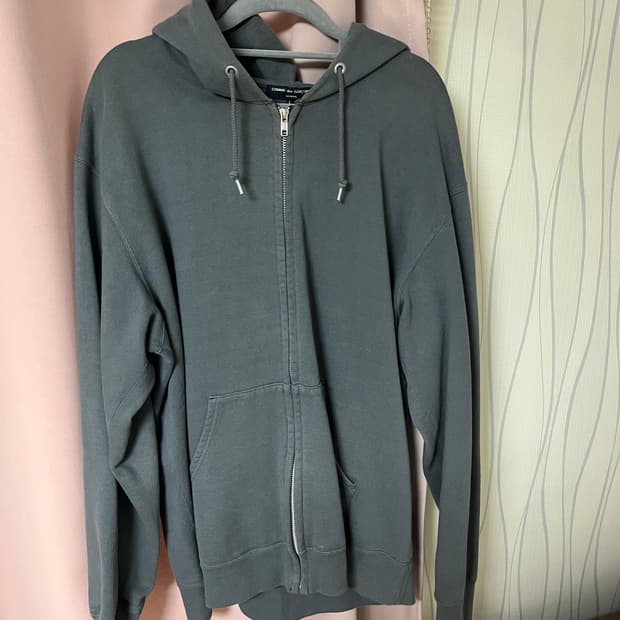 꼼데가르송 옴므 후드집업 차콜 L