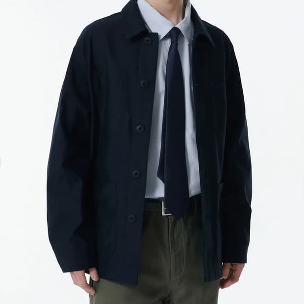 무탠다드 백사틴 초어자켓 네이비 L사이즈 새상품