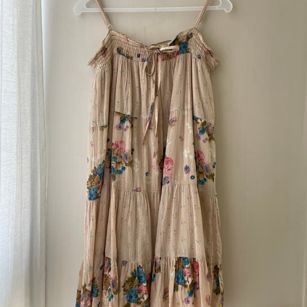 빈티지 꽃무늬 패치 원피스 캉캉 원피스 / 모리걸 하구미