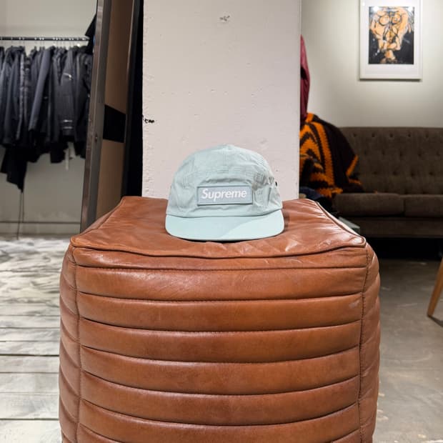 수프림 왁스 코튼 캠프캡 아이스