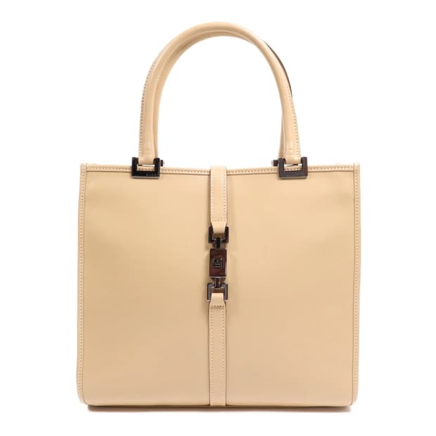 구찌 빈티지 레더 재키백 베이지